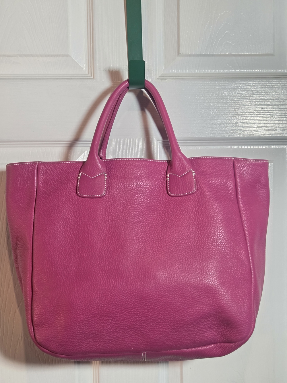 Ann Taylor Pink Pebbled Leather Tote Bag